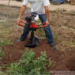 富强小型便携式挖坑机 单人湖面打鱼破冰机 汽油地钻机视频